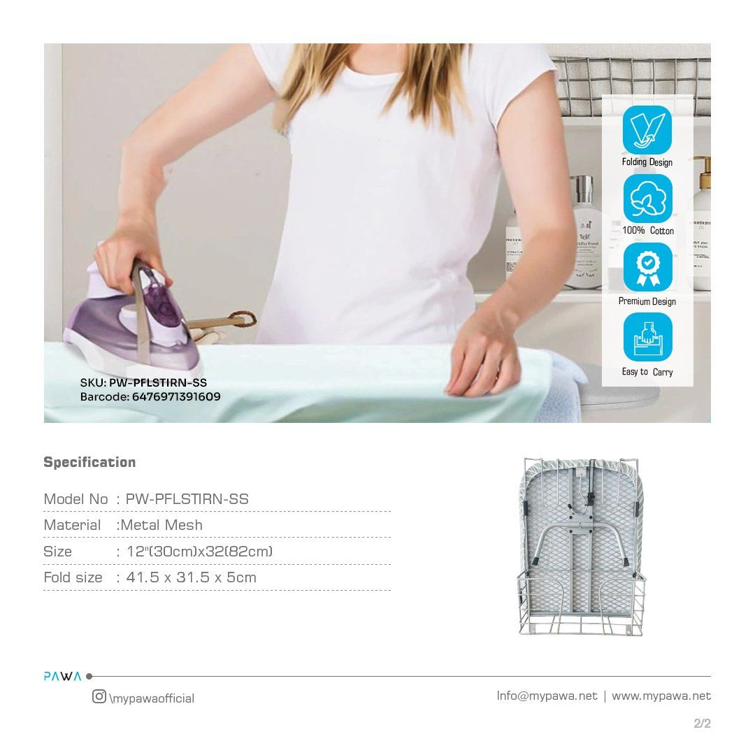 Pawa Premium Foldable Iron Board, Black