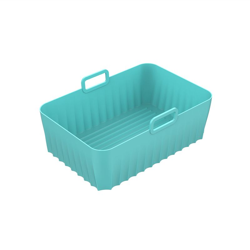 2Pcs Silicone Air Fryer Liner Reusable Rectangle Baking Tray With Handle