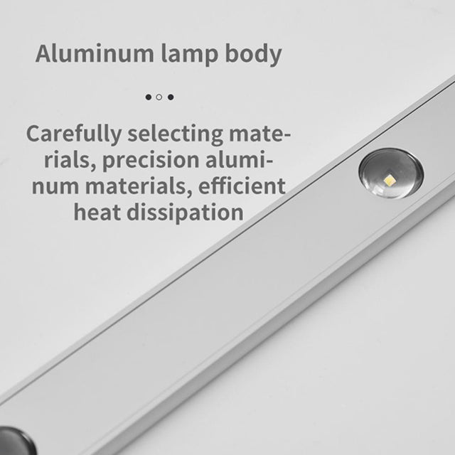 60/80/100CM Ultra Thin Nightlight Lamp - PIR Motion Sensor LED Cabinet Lighting, USB Rechargeable for Kitchen & Cabinets