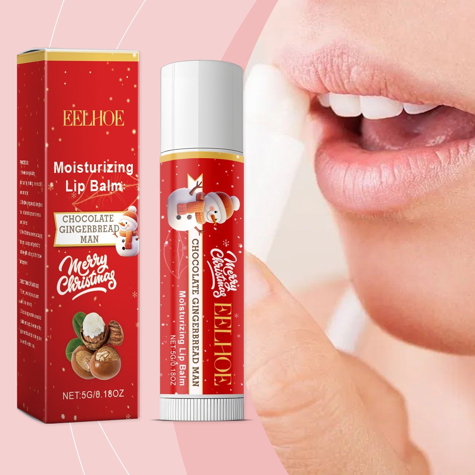 Christmas Lip Balm, Moisturizing Lip Care, Nourishing & Softening ,5g