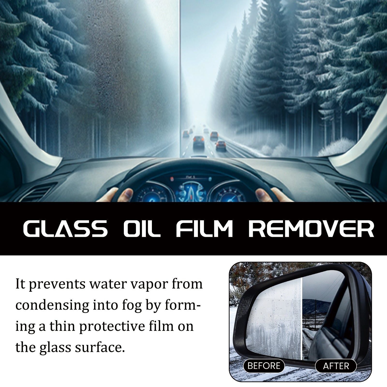 Anti-Fog Glass Cleaner, Rain Repellent, Hydrophobic Spray for Car, Mirror, Helmet ,1set
