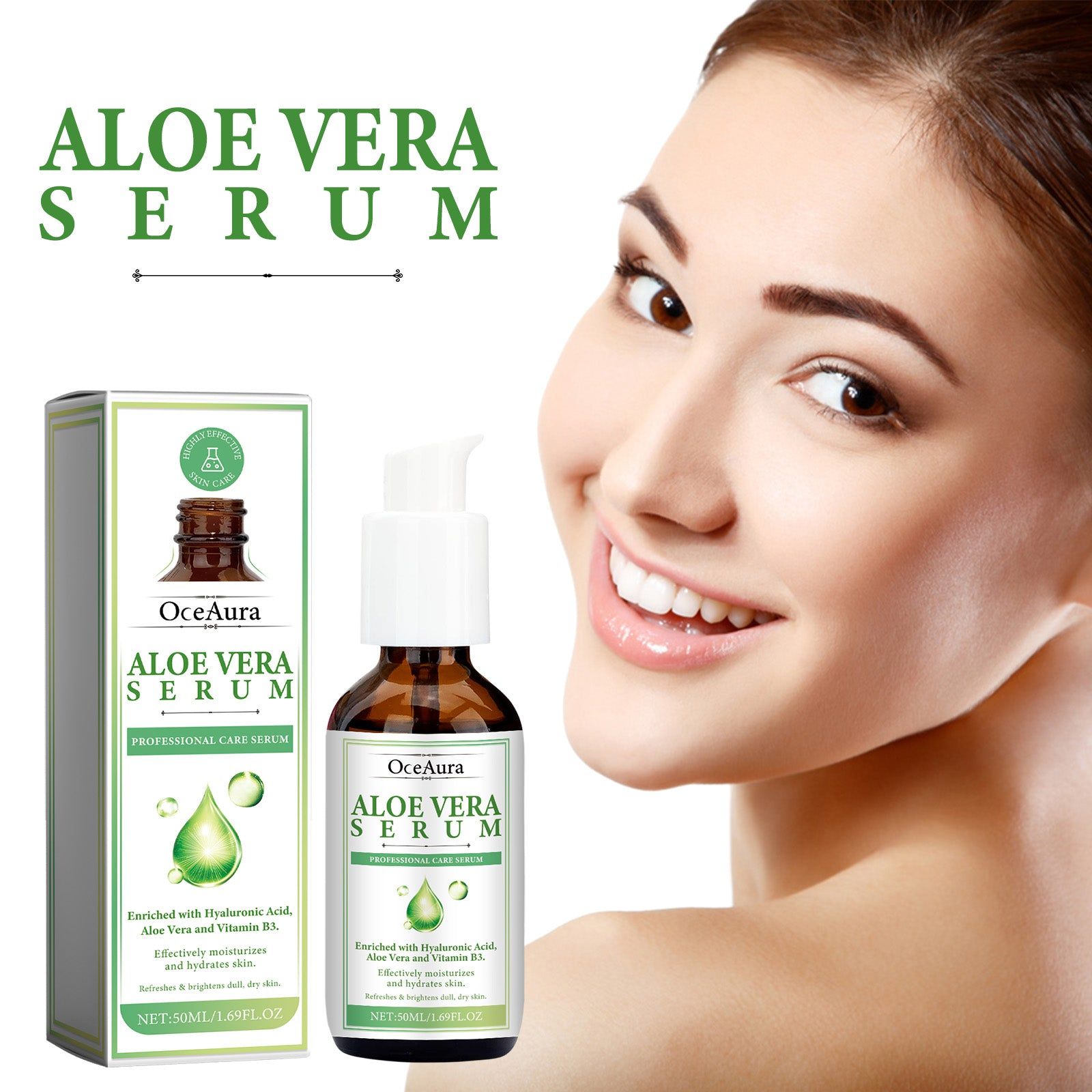 Aloe Vera Mask Essence, Deep Moisturizer for Dry Skin, Hydrates and Smooths ,50ml