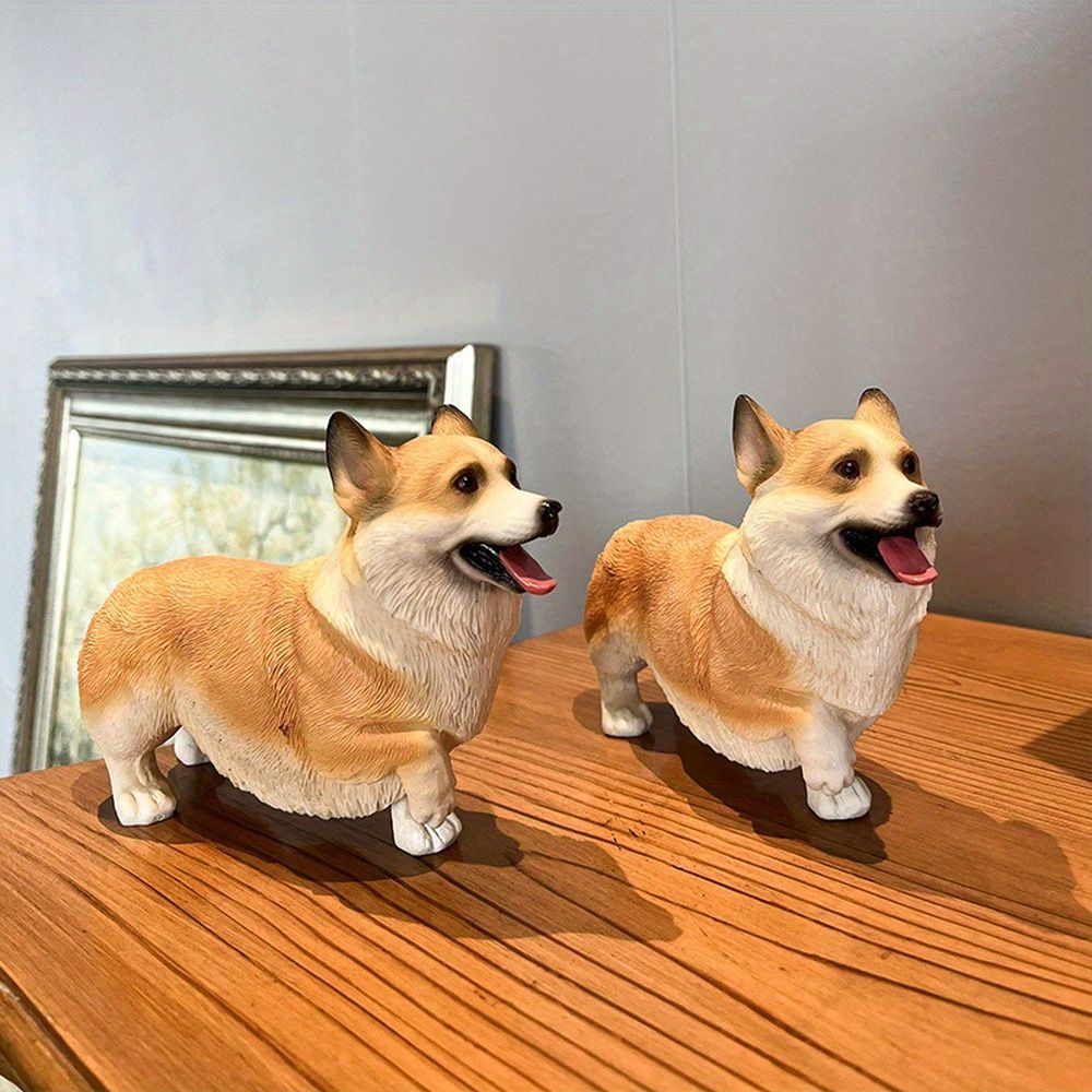 Corgi Dog Animal Resin Simulation Toy Pet Figure Resin Decoration Gift