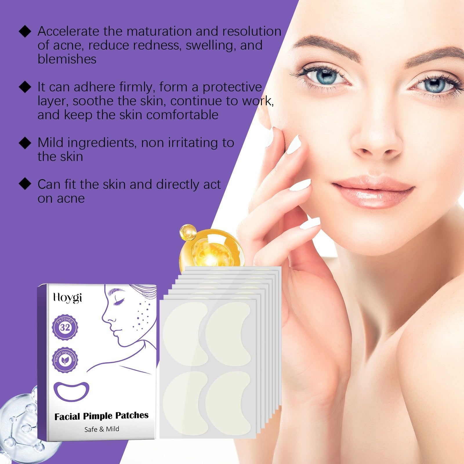 Clear Acne Patches for Fast Skin Care Repair, Redness Relief, Scar Prevention ,32 patches