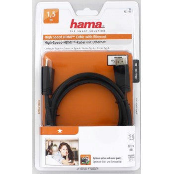 كابل HDMI™ عالي السرعة HAMA 122100، قابس - قابس، إيثرنت، 1.5 م