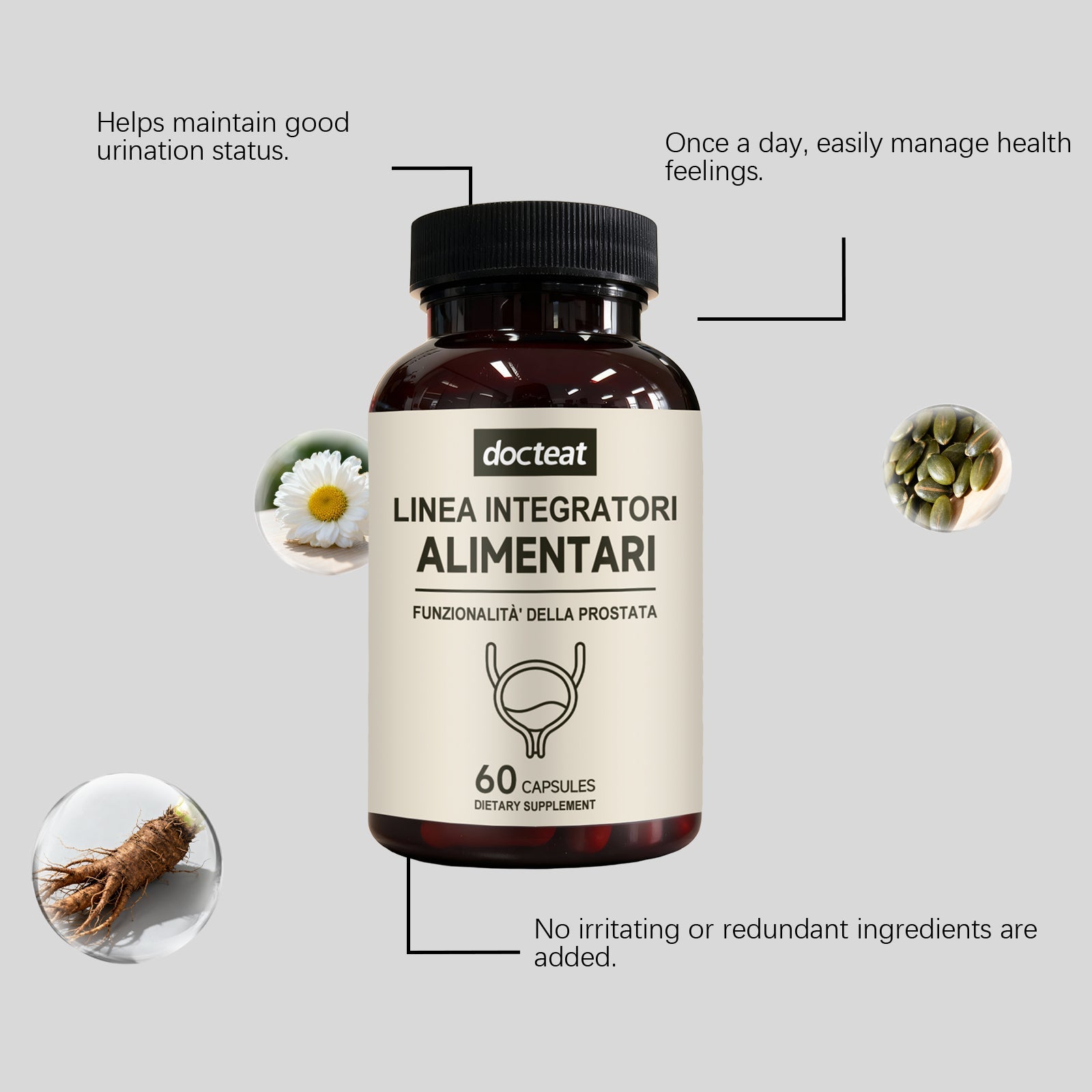 Boost Your Body Care, Support Vitality with Herbal Male Capsules, Prostate Health ,60capsules