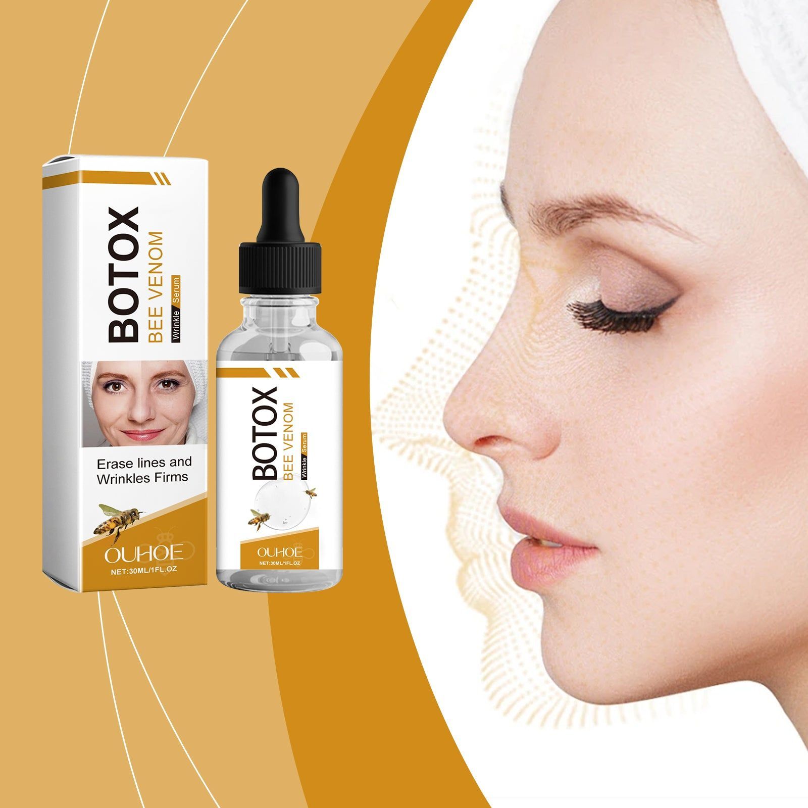 Bee Venom Hydrating Facial Essence for Soft Skin, Rejuvenate, Moisturize, Anti-Aging ,30ml