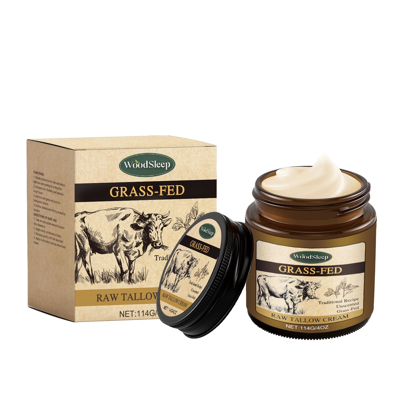 Beef Tallow Skin Care Moisturizer, Hydrating, Nourishing, Anti-Aging, Natural Glow ,114g