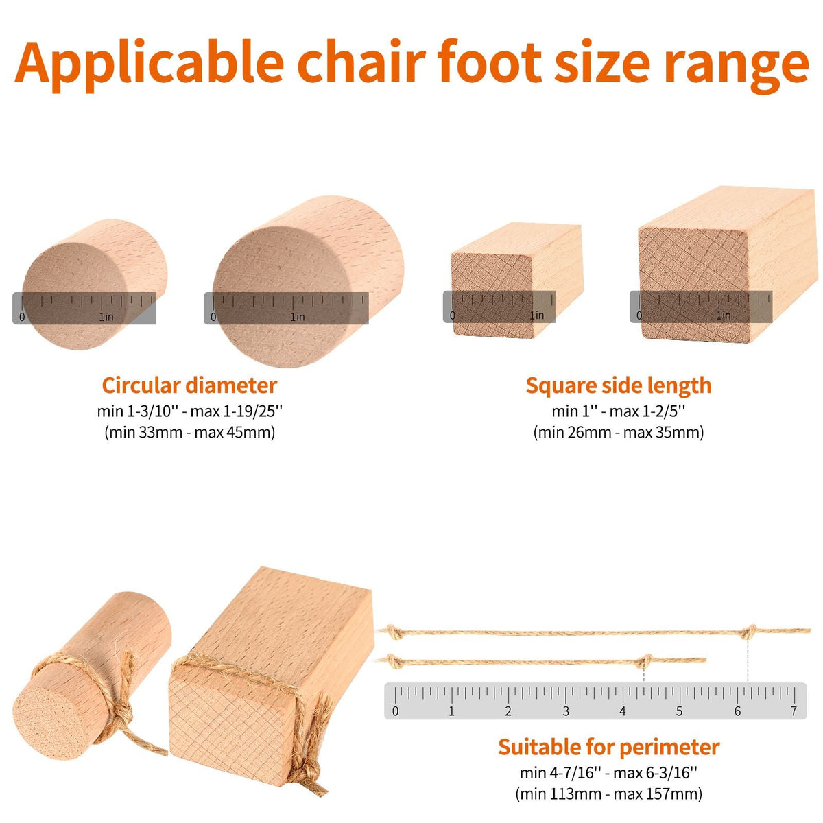 24pcs Furniture Feet Protectors With Felt Bottom Silicone Table Leg Caps