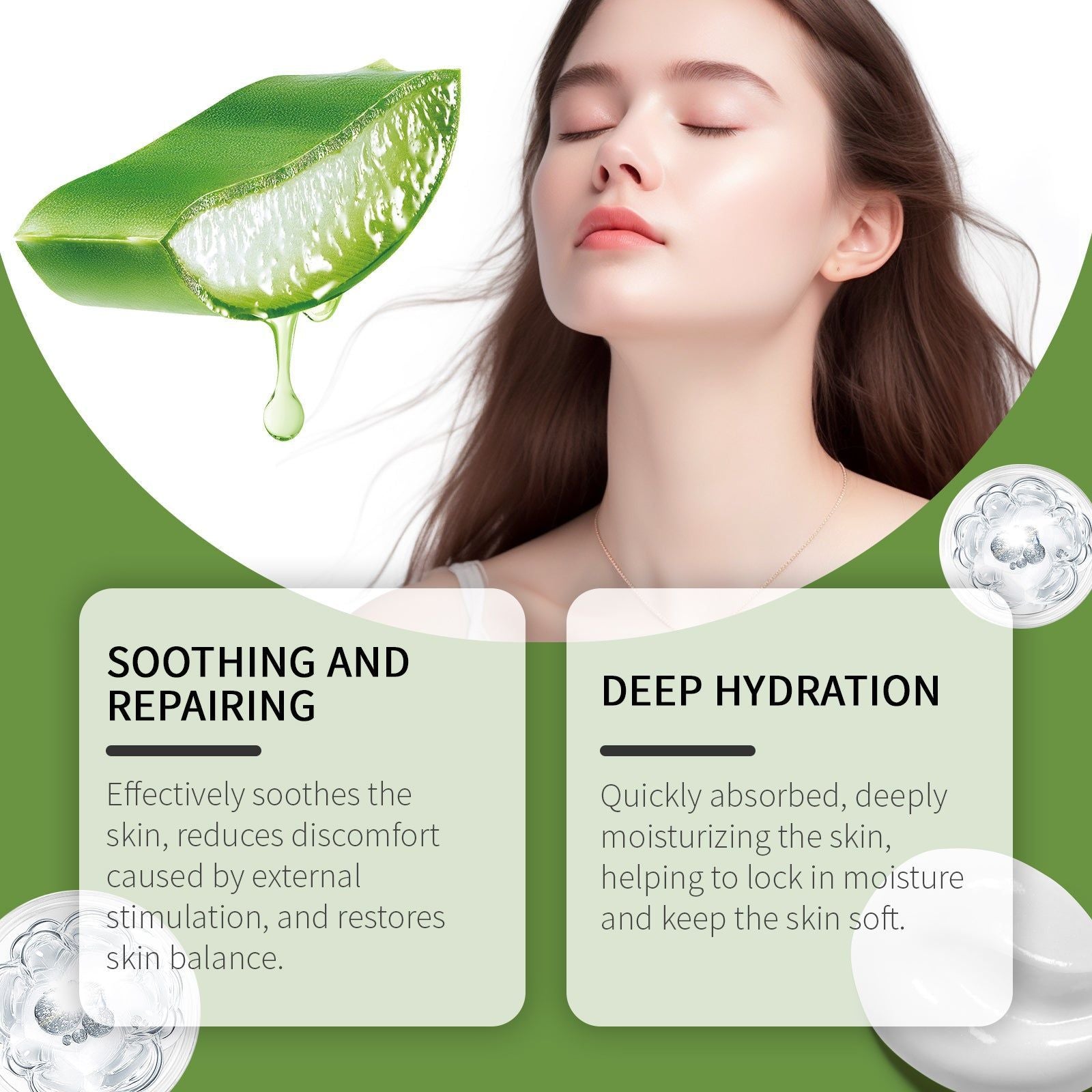 Aloe Vera Face Cream, Brightening, Moisturizing, Gentle Skin Care, Natural Glow ,50g