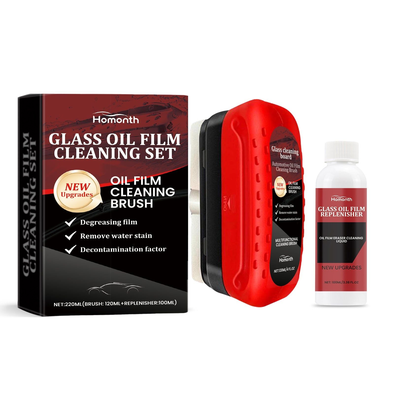 Car Cleaning Windshield Film Cleaner Set, Dust & Water Mark Removal, Safe Glass Shine ,1set