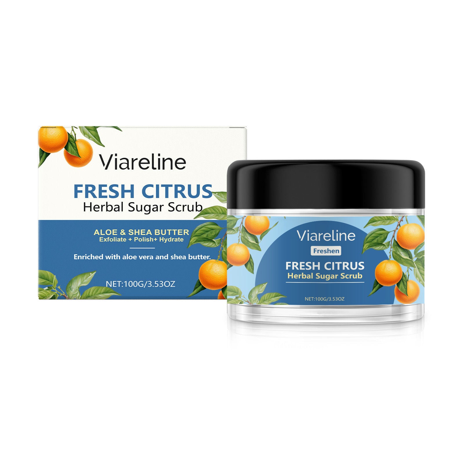 Citrus Body Scrub, Daily Body Cleansing, Exfoliating, Moisturizing, Hydrating, Smooth Skin ,100g