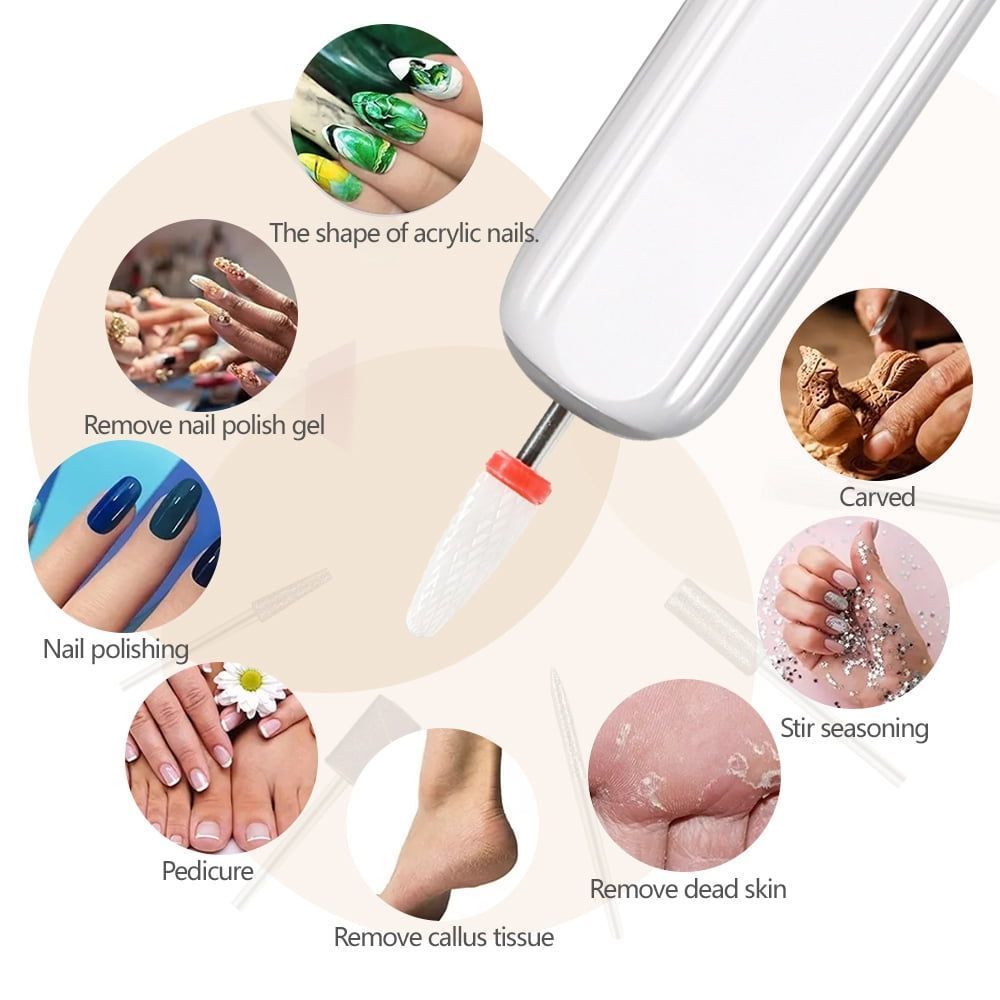 Electric Nail Drill Kit Portable Nail Polish Drill Grinder Rechargeable Electric Nail File Machine