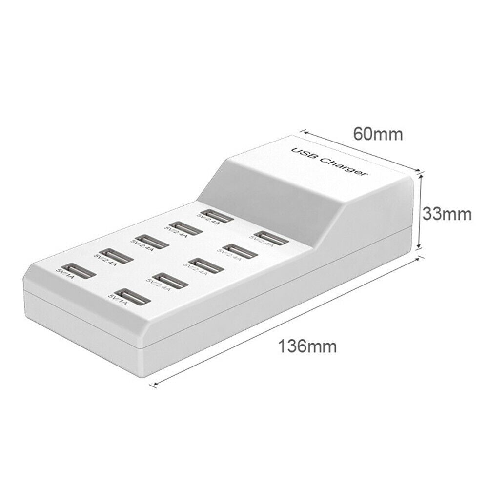 Multi USB Charger Station Smart Wall Charging Adapter For Home Office