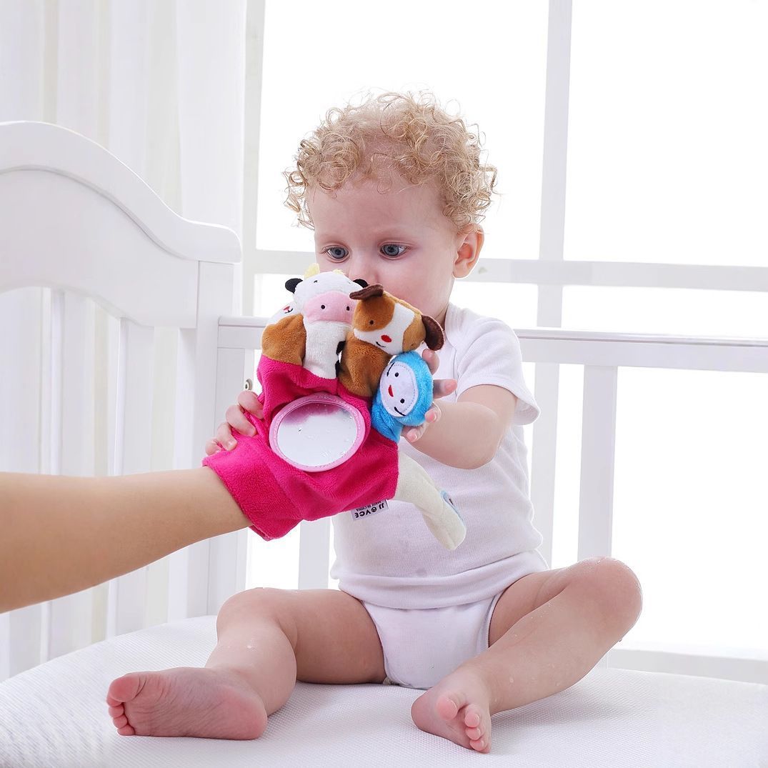 Educational Puppets Toy Glove Cartoon Animal Finger Baby Soft Dolls Toys