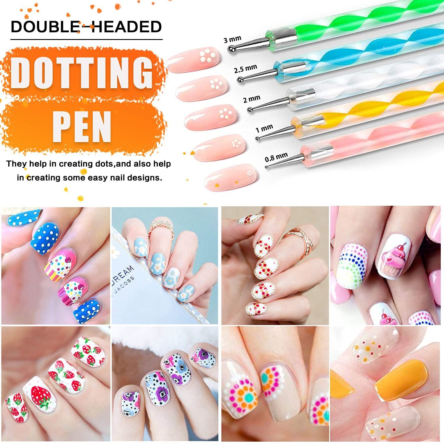 Nail Art Brushes Kit Professional Complete Nail Art Painting Decorative Tool Set