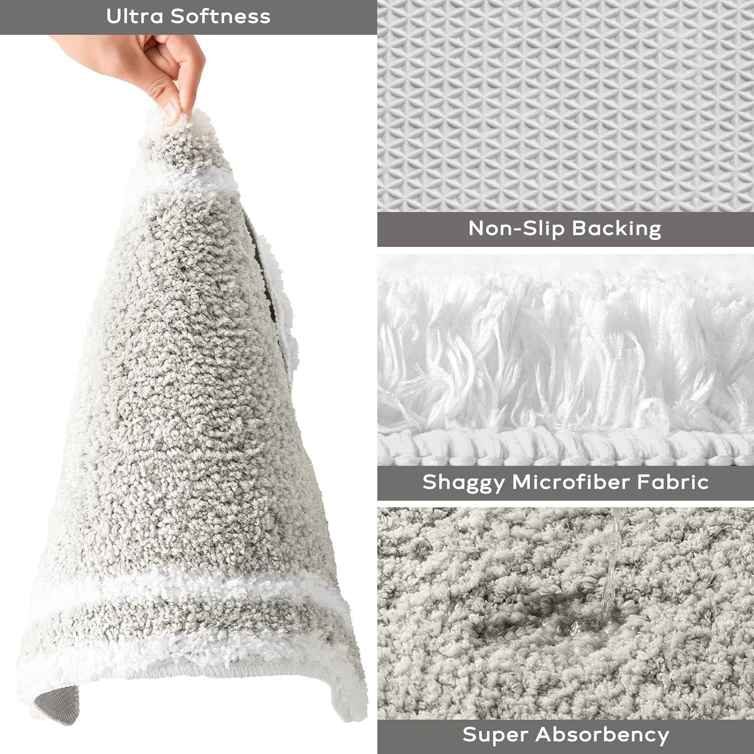 AIESY® Set of 2 Beautiful Luxury Rectangle Quick Dry Bath Mat