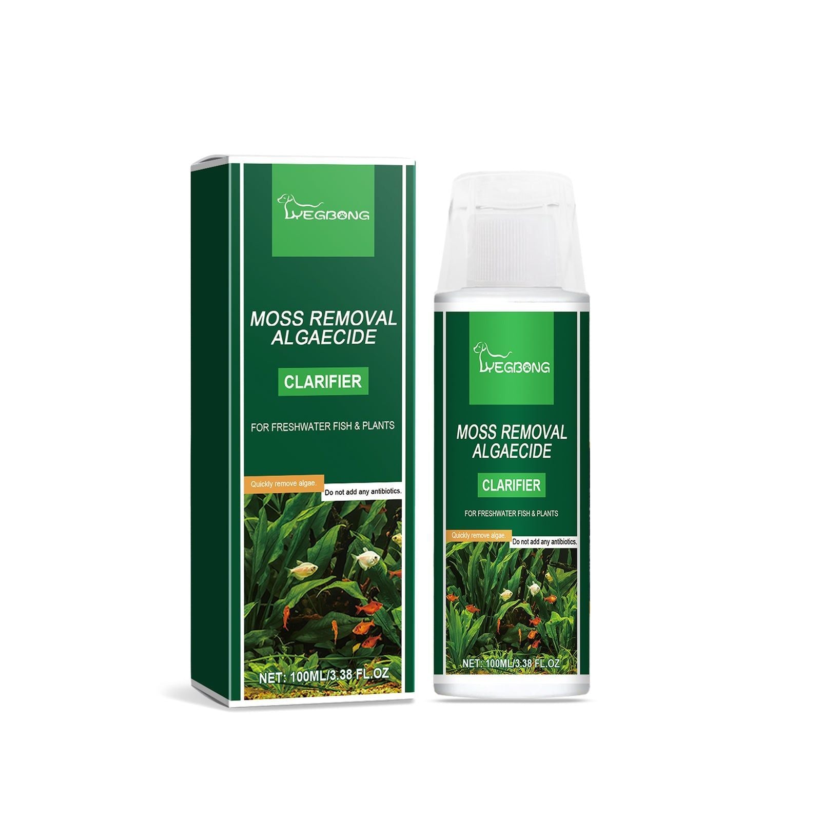 Algae Removal Powder, Fast Fish Tank Algae Cleaner, Eco-Friendly Water Clarifier ,100ml+ measuring cup *1