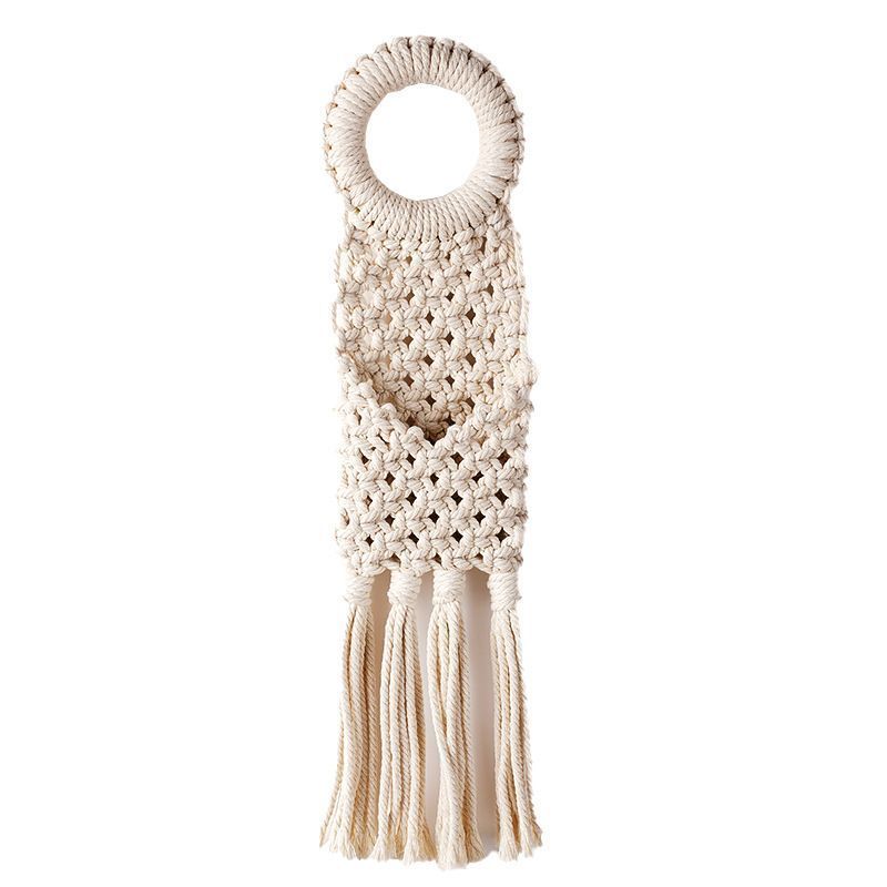 Bohemian Macrame Hanging Tapestry with Fringe Design for Living Room Bedroom Office