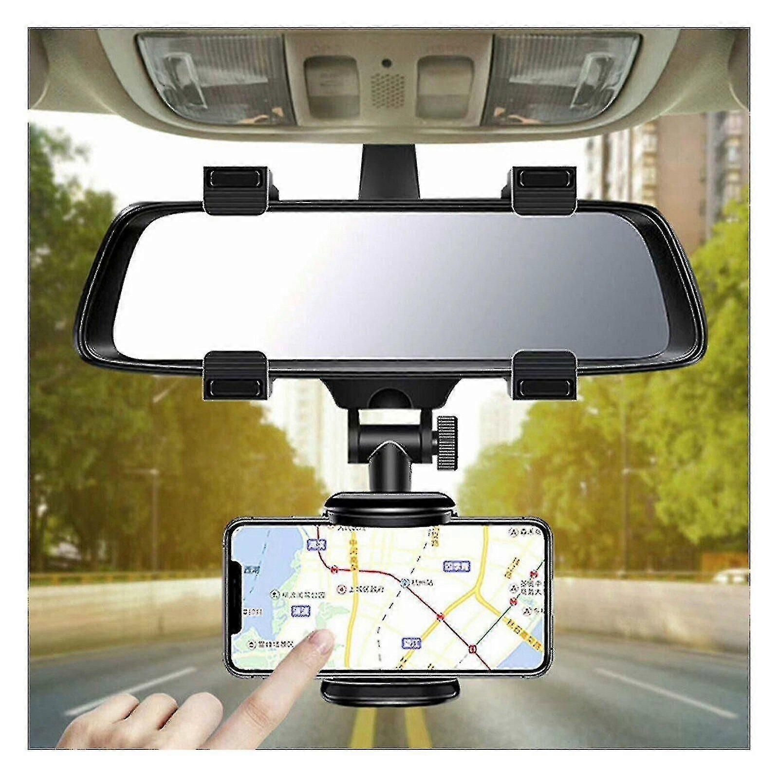 Universal 360 Car Mount Rear View Mirror Mobile Phone Holder Rotating Car Mount