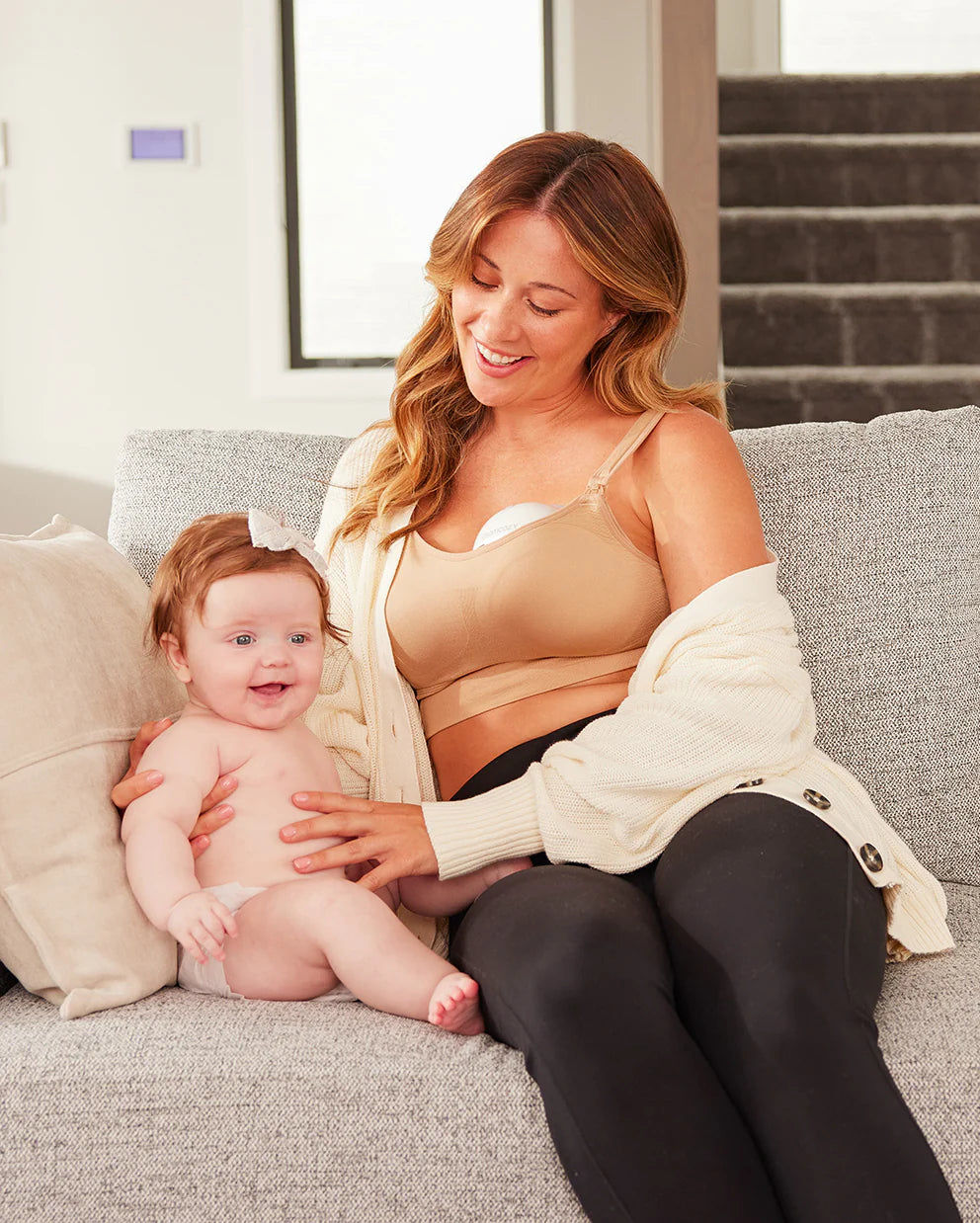 MomCozy - M5 Double Electric Wearable Breast Pump-Grey