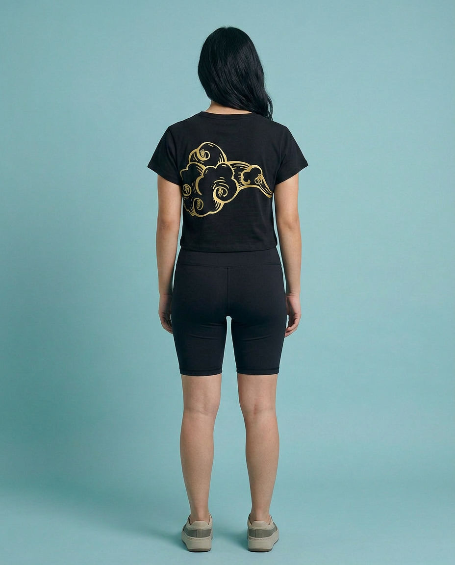 RSPR BLACK CROP TOP No. 10 (RSPR PRINT)
