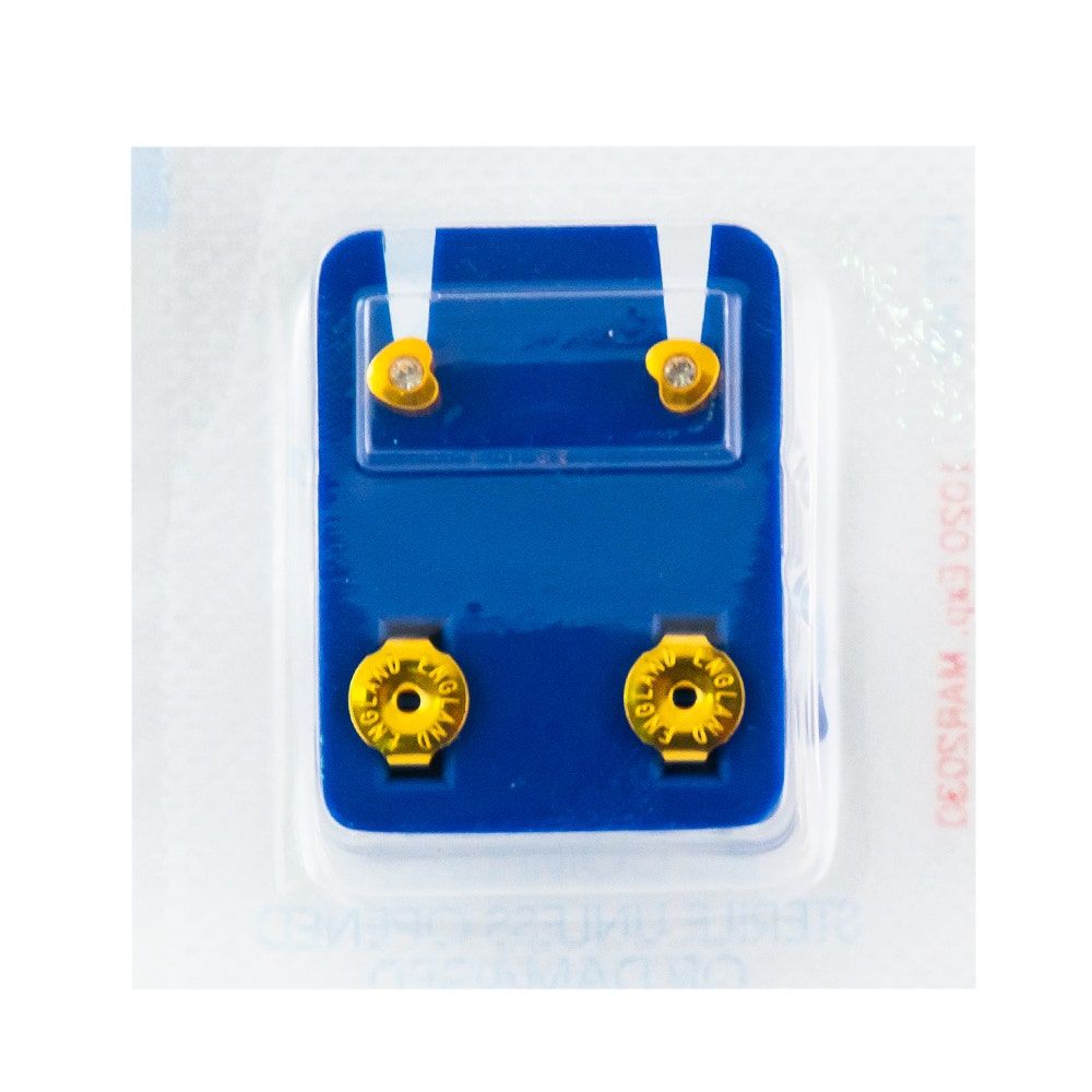 Caflon Singles Shape Stone Heart Gold Plated Earring, Assorted Stone Color