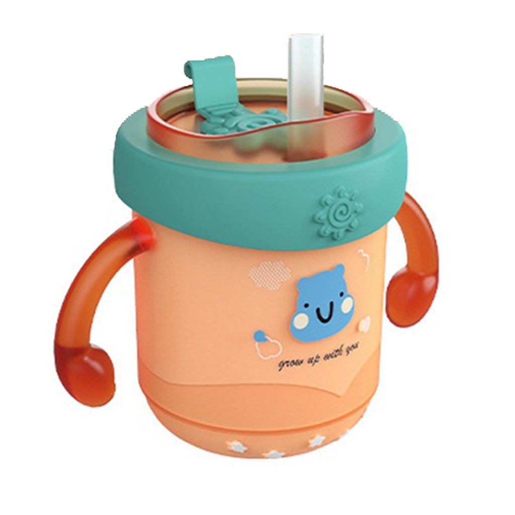 Baby Milk Cup Sippy Cup Milk Bottle Stainless Steel Drinking Mug 300ml