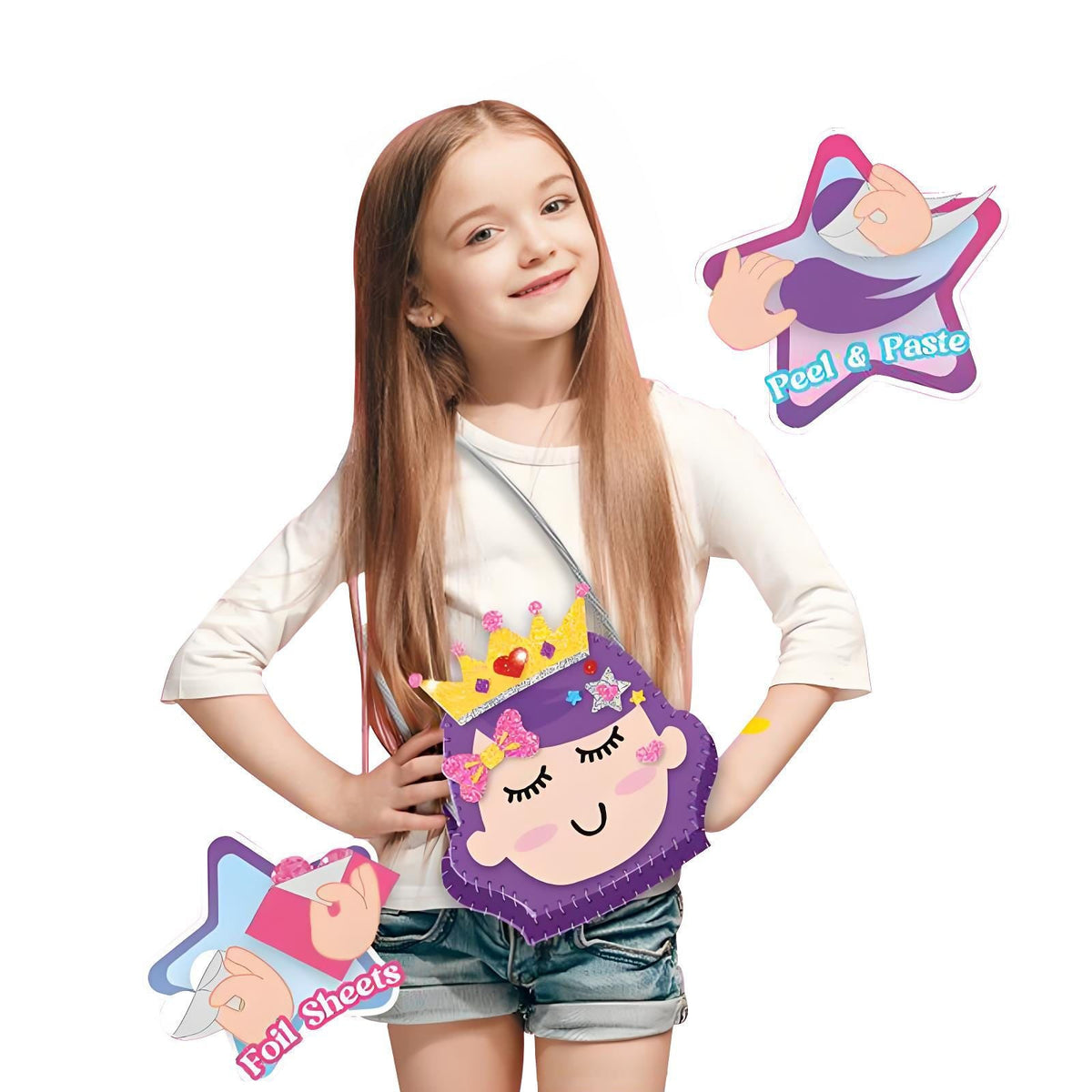 DIY Handmade Bag Design for Kids Creative Paste Arts and Crafts Toy Princess Birthday Gift