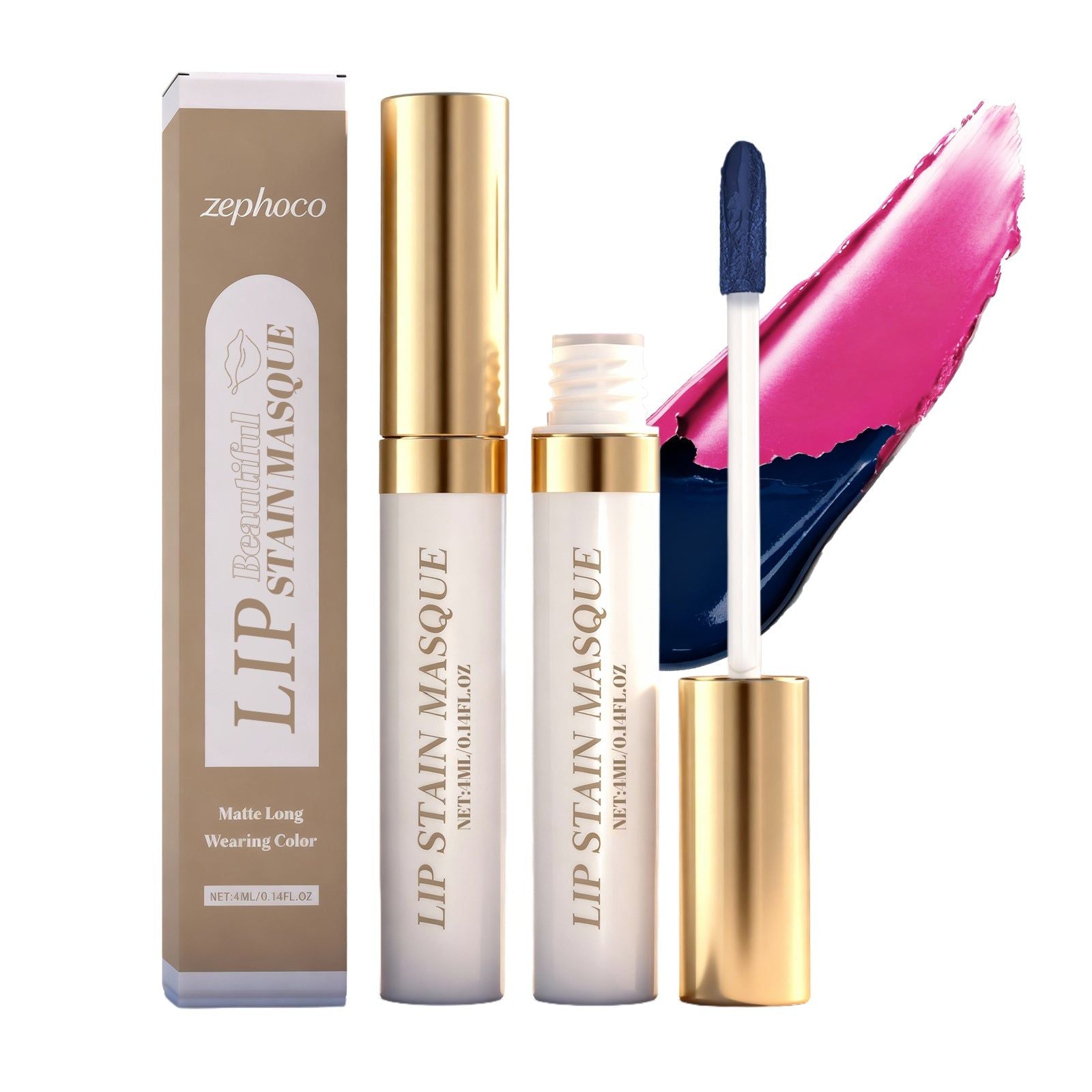 Matte Peel-Off Lip Gloss, Long-Lasting, Moisturizing, Natural Color, Trendy Lip Makeup ,4ml