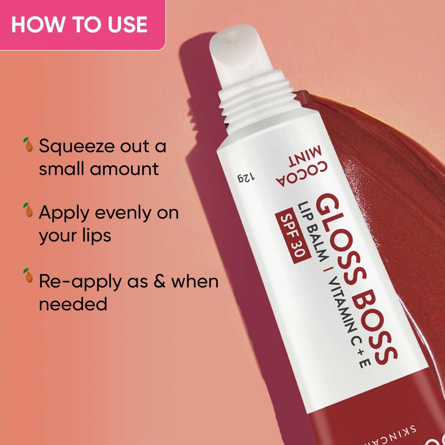 Dot & key Gloss Boss Lip Balm Vitamin C+E SPF 30 Cocoa Mint 12g