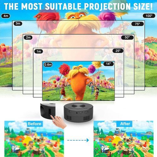 Mini Led Projector Hd 1080p Home Movie Projector With Remote Control