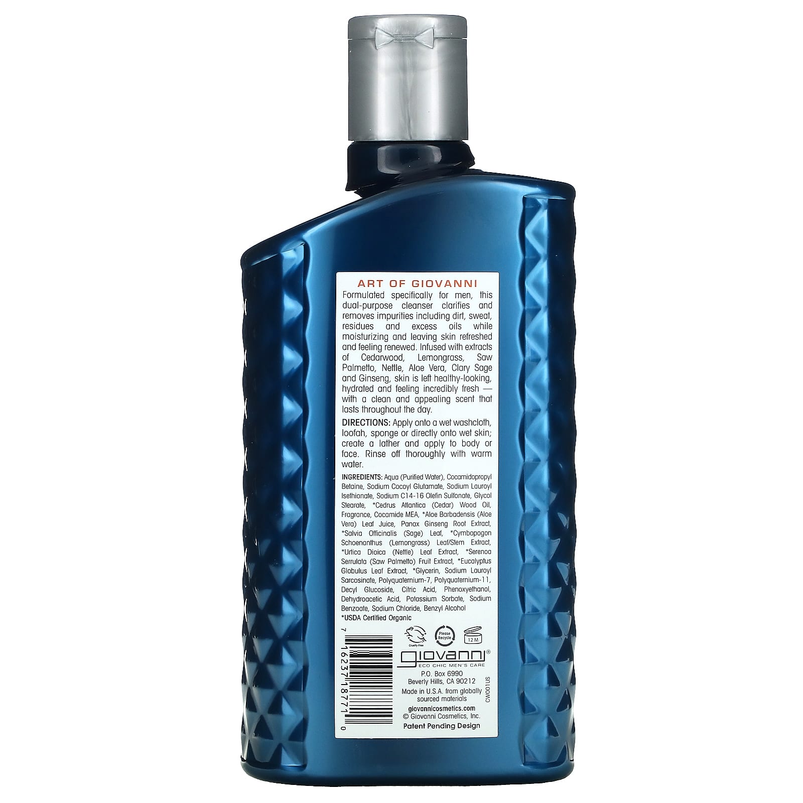 Giovanni Men 2 In 1 Body Wash & Facial Cleanser 499Ml