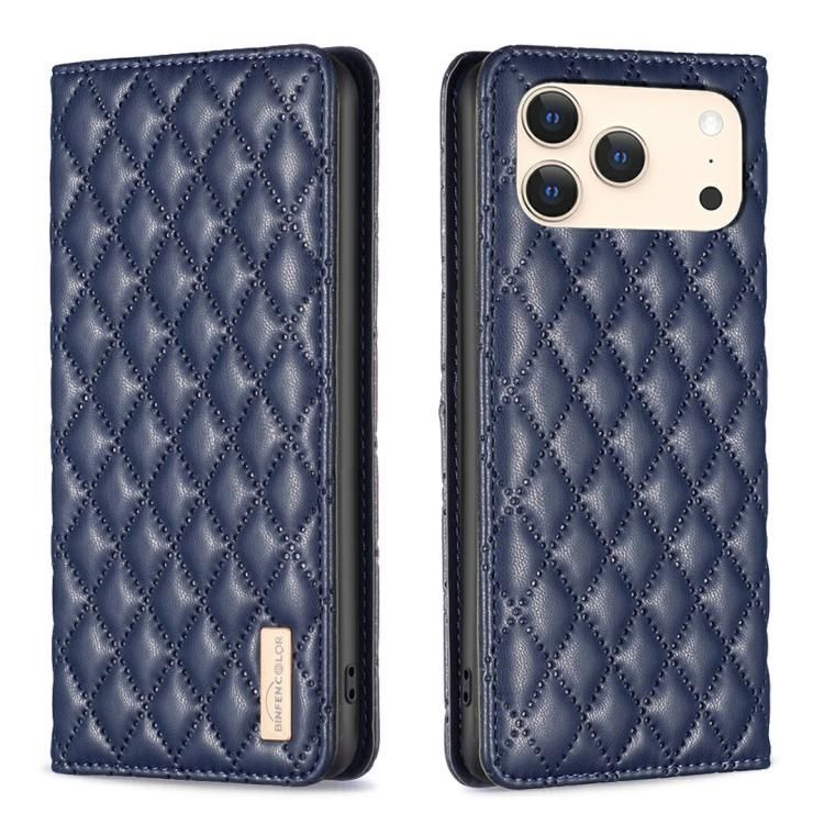 For iPhone 18 Pro Max / iPhone 17 Pro Max Diamond Lattice Magnetic Leather Flip Phone Case