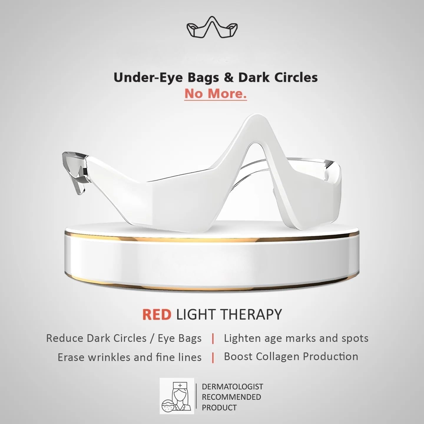 Heated Eye Wrinkle Massager Microcurrent Red Light Therapy for Puffiness Dark Circles