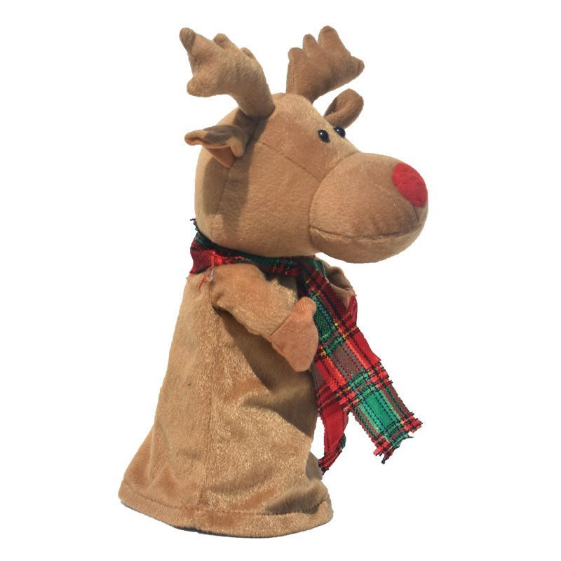 Singing Dancing Reindeer Plush Toy Christmas Party Ornament Stuffed Animal