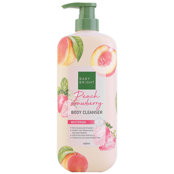 منظف الجسم بالخوخ والفراولة 450 مل بيبي برايت (ب)