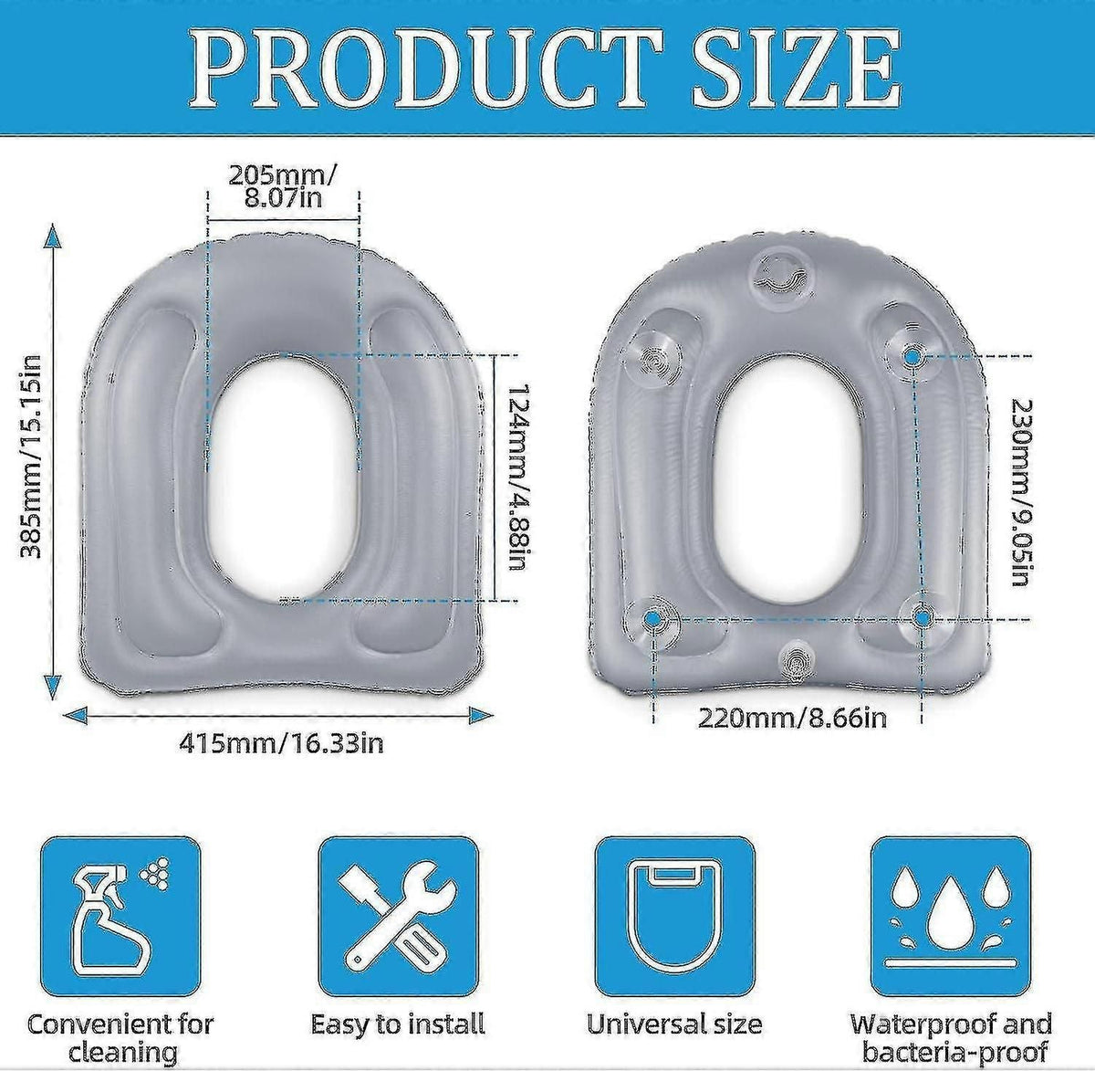 Inflatable Toilet Seat Cushion for Elderly and Disabled