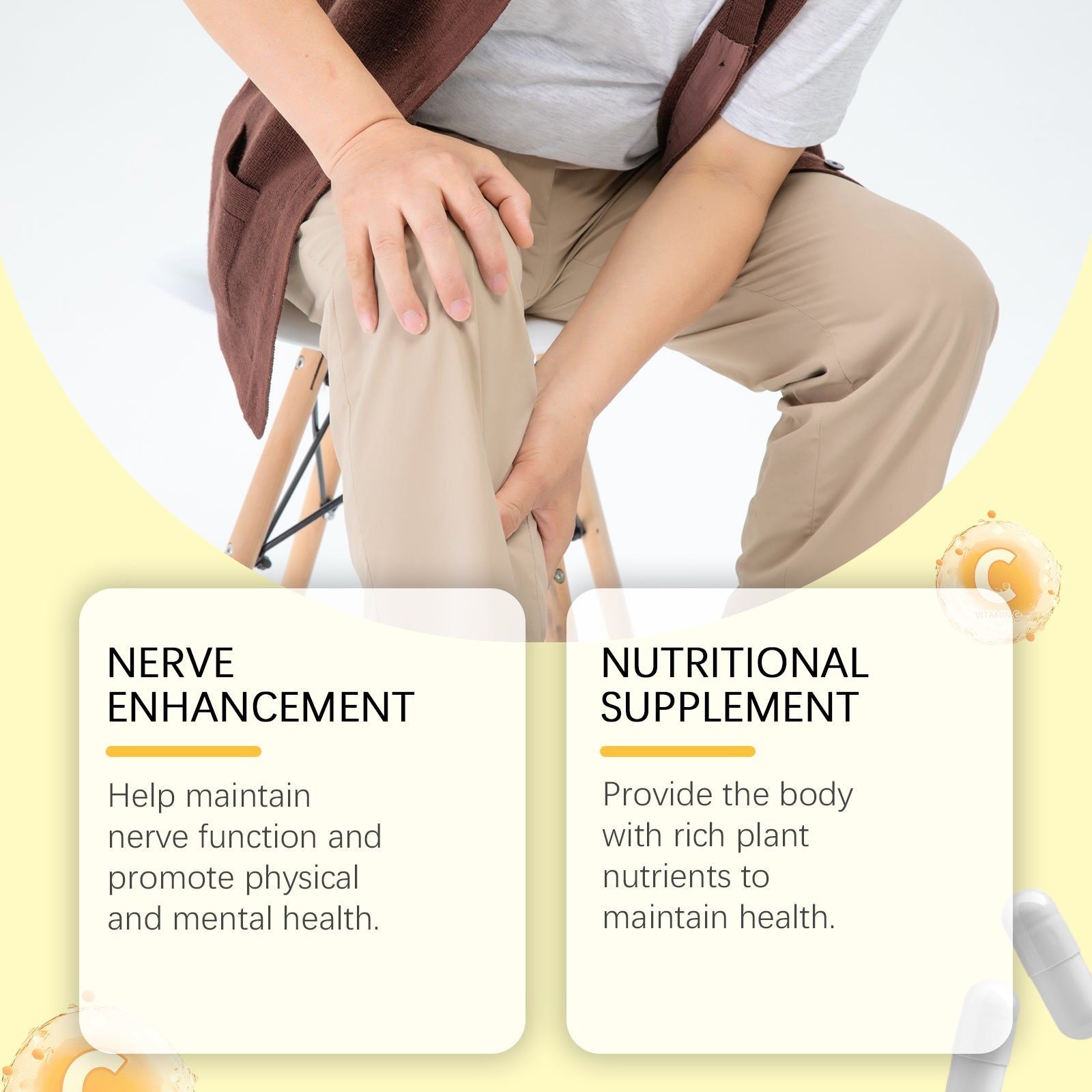 Body Relief Capsules, Natural Joint Pain Support, Enhance Body Care, Daily Massage Aid ,60 capsules