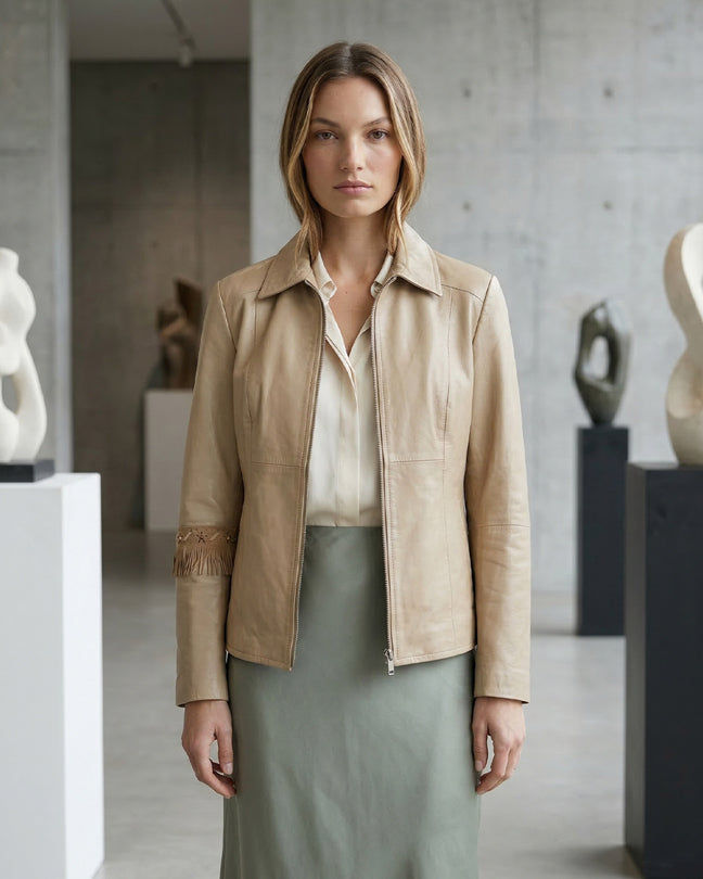By Carmenzo Vanilla Scoop leather jacket