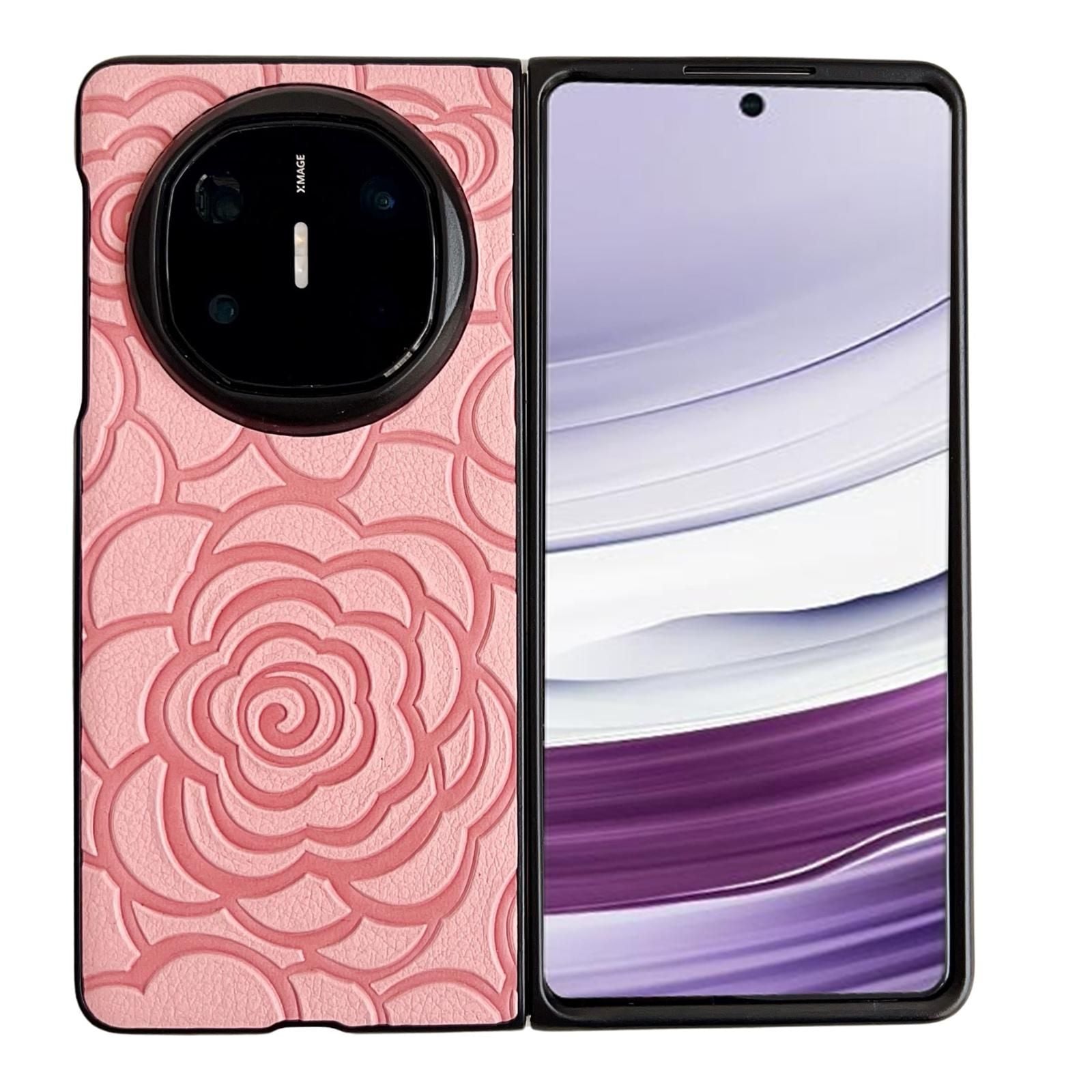 Camellia Pattern PU Case For Huawei Mate X6
