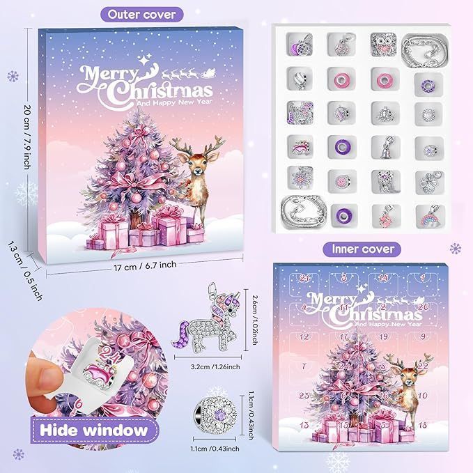 Advent Calendar Christmas Calendar Jewelry DIY Girls Bracelets Necklaces Gifts