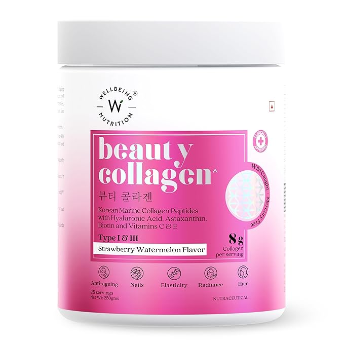 Wellbeing Nutrition Beauty Korean Marine Collagen | Strawberry Watermelon 250g