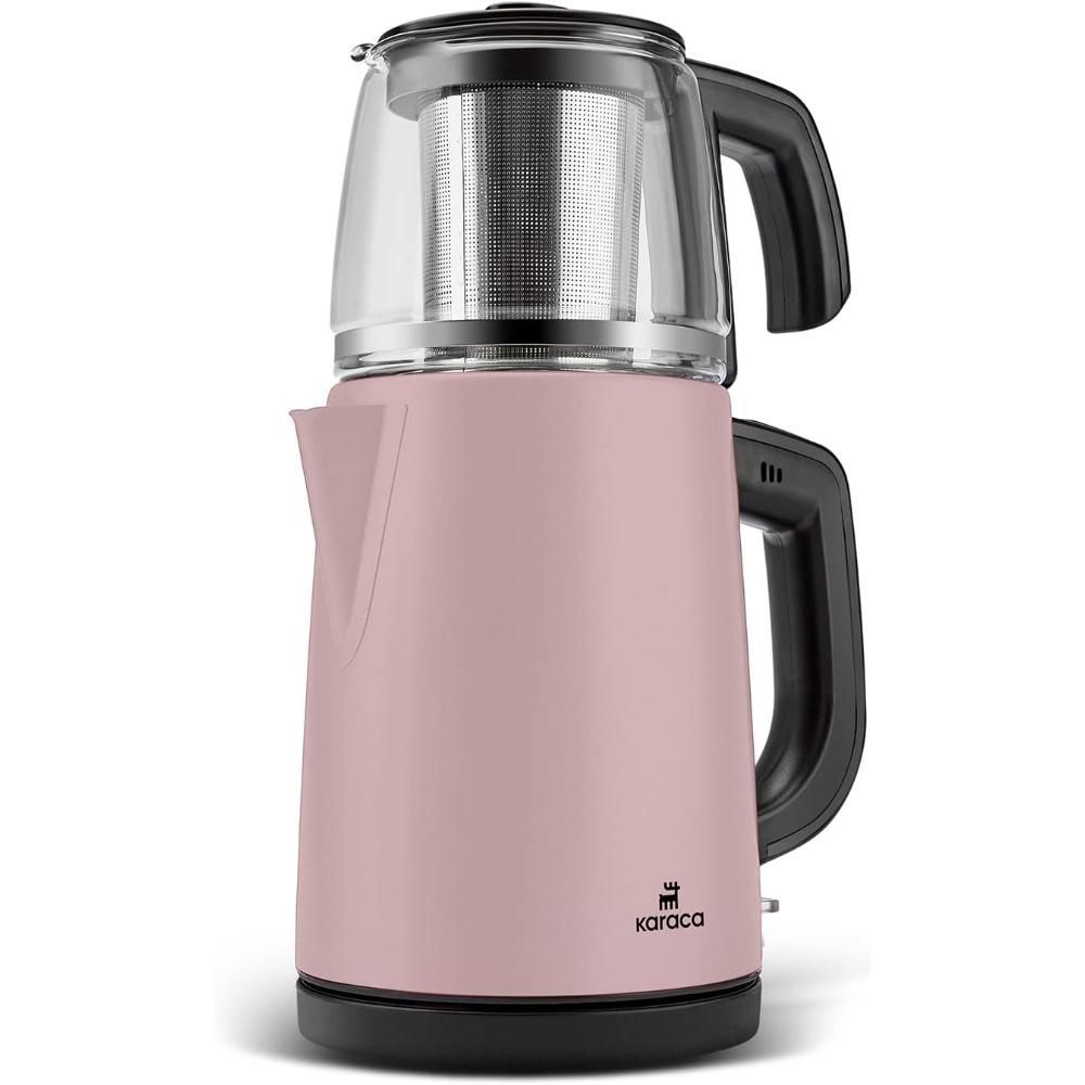 Karaca Tea Glass 2 in 1 Steel Tea Machine and Kettle Cosmic Lilac