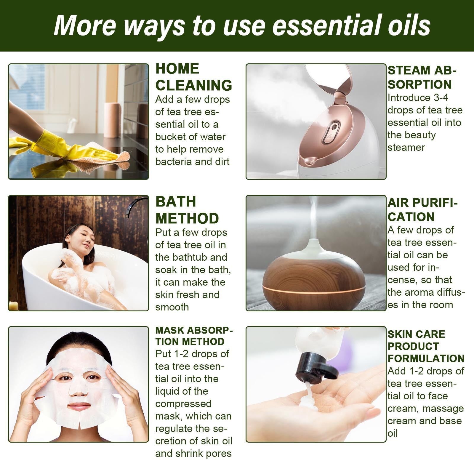 Tea Tree Oil for Acne, Oil Control, Mite Removal, Skin Purifying, Refreshing ,10ml/box