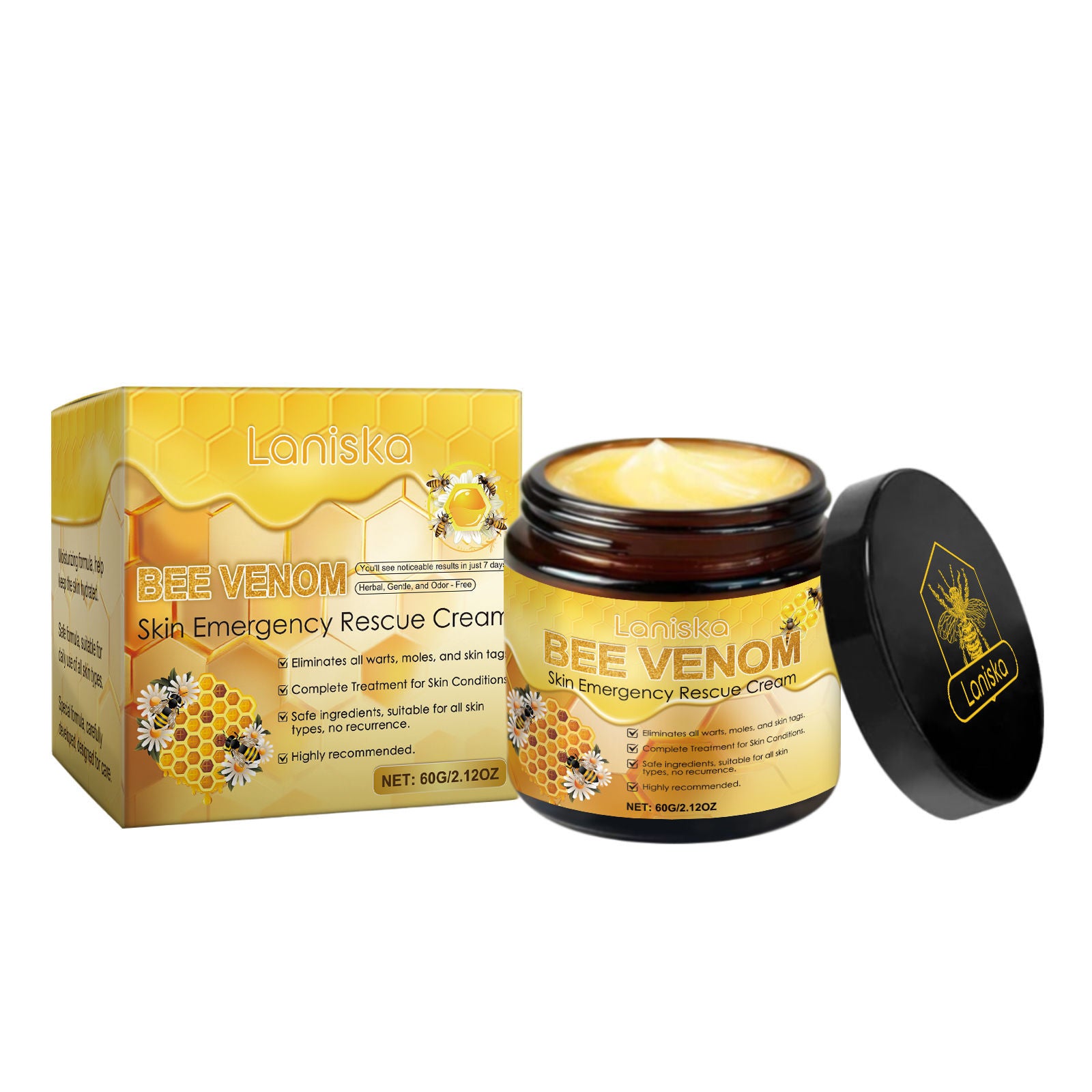 Bee Venom Skin Care Cream, Gentle Moisturizer, Wart Remover, Natural Skin Care ,60g
