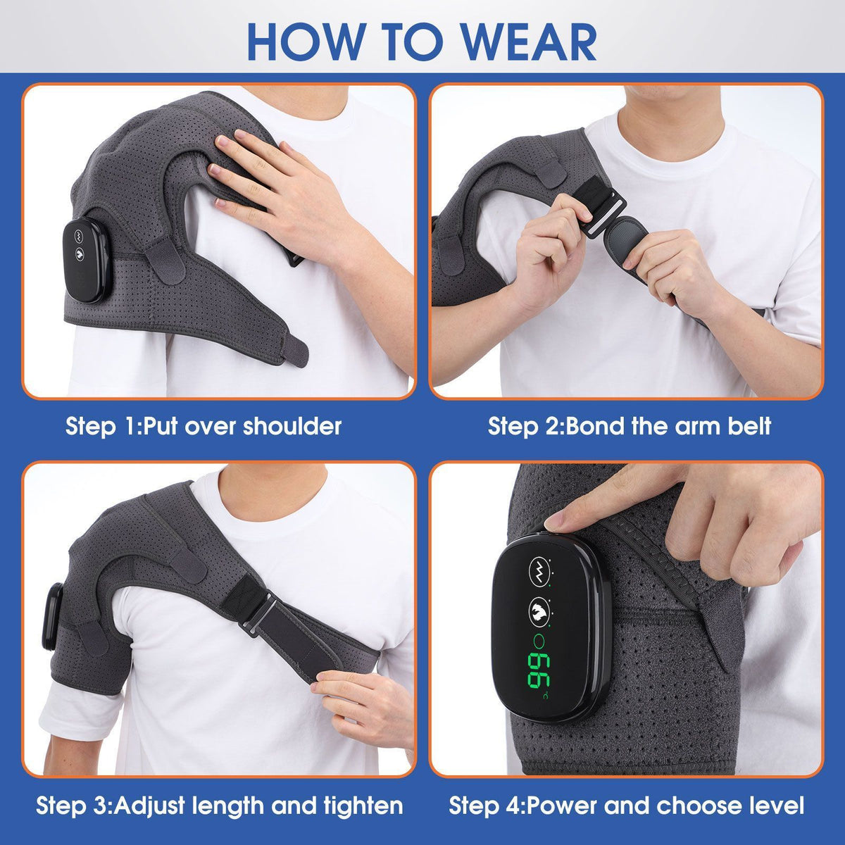 Heated Shoulder Brace Shoulder Heating Pad Heating Shoulder Wrap Massager