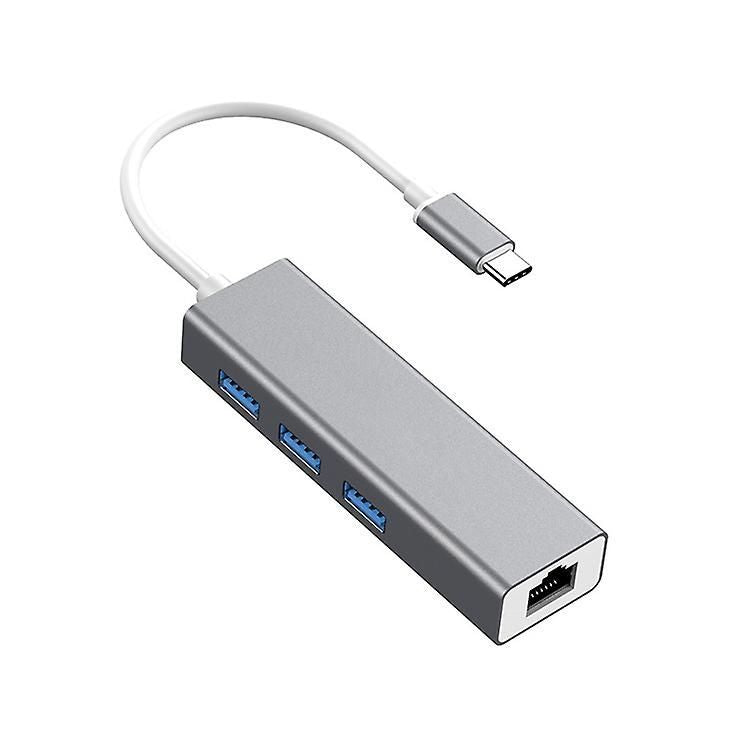 Type-C To Rj45 + 3Usb 3.0 Hub Adapter – Fast Network & Data