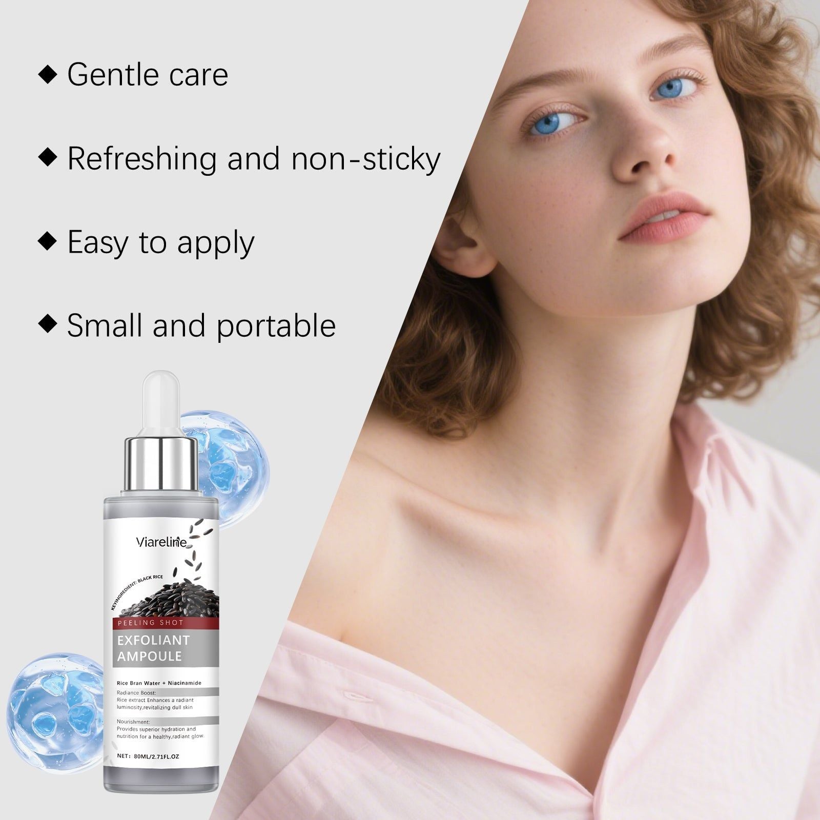 Black Rice Facial Care Essence, Brightening, Pore Refining, Gentle Exfoliation ,80ml