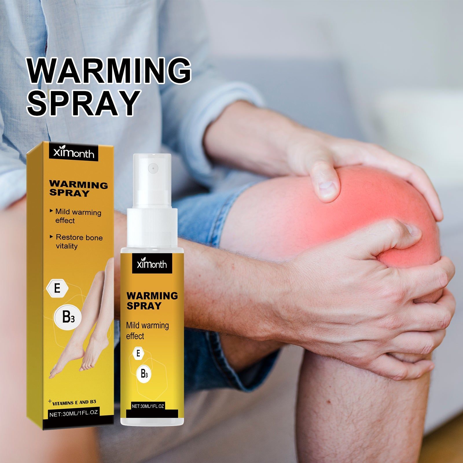 Warming Spray for Body Care, Relieve Joint Pain, Muscle Soreness, Fast Relief ,30ml